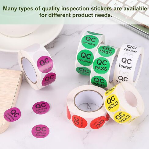 uxcell 3Roll 1500Pcs QC Pass Labels, 1 Inch Round Inventory Quality Control Stickers for Warehouse Management Organization Inspection, Green in Saudi Arabia