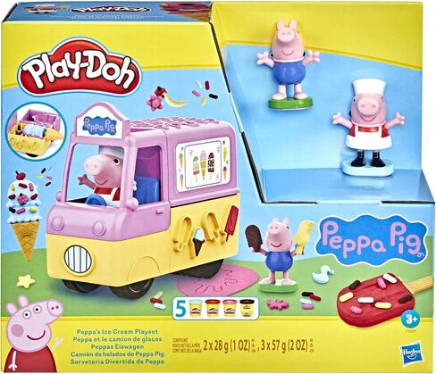 تلعب الآيس كريم من Play-Doh Peppa مع شاحنة ، خنزير Peppa و George ، و 5 علب مركبة غير سامة ، لعبة للأطفال 3 سنوات وما فوق in Kuwait