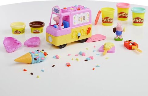 تلعب الآيس كريم من Play-Doh Peppa مع شاحنة ، خنزير Peppa و George ، و 5 علب مركبة غير سامة ، لعبة للأطفال 3 سنوات وما فوق in Kuwait