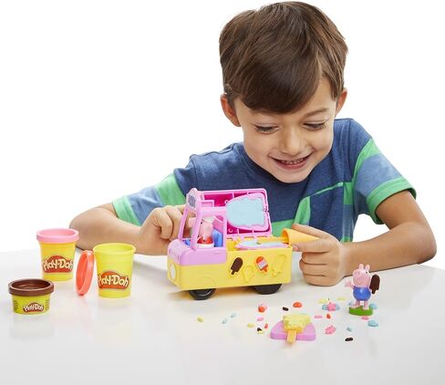 تلعب الآيس كريم من Play-Doh Peppa مع شاحنة ، خنزير Peppa و George ، و 5 علب مركبة غير سامة ، لعبة للأطفال 3 سنوات وما فوق in Kuwait