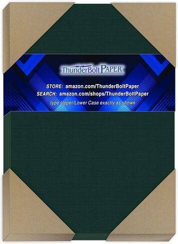 75 Dark Green Linen 80# Cover Paper Sheets - 5" X 7" (5X7 Inches) Photo|Card|Frame Size - 80 lb/pound Card Weight - Fine Linen Textured Finish - Deep Dye Quality Cardstock in Saudi Arabia