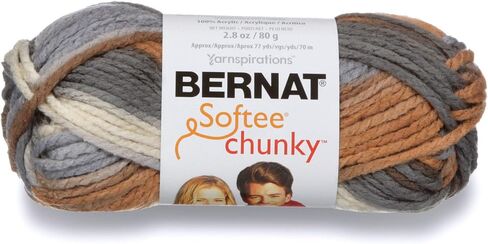 Bernat Softee Chunky Ombre Yarn ، 2.5 أوقية ، مقياس 5 مكتنزة ضخمة ، 100 ٪ من الأكريليك ، الدنيم أومبير in Kuwait