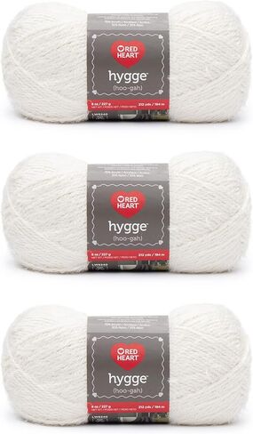 Red Heart Hygge Pearl Yarn - 3 Pack of 227g/8oz - Acrylic Nylon Blend - 5 Bulky - 212 Yards - Knitting/Crochet in Kuwait