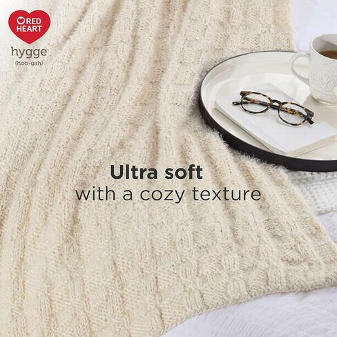 Red Heart Hygge Pearl Yarn - 3 Pack of 227g/8oz - Acrylic Nylon Blend - 5 Bulky - 212 Yards - Knitting/Crochet in Kuwait