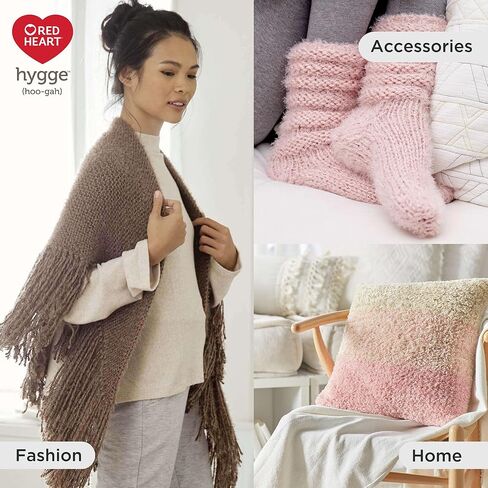Red Heart Hygge Pearl Yarn - 3 Pack of 227g/8oz - Acrylic Nylon Blend - 5 Bulky - 212 Yards - Knitting/Crochet in Kuwait