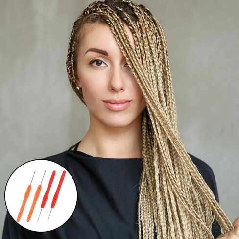 KALIONE 4 Packs Dreadlock Tools Crochet Hooks for Hair 0.5mm 0.75mm Dreadlock Crochet Needle Tools Crochet Hooks Needle for Dreads Braid Craft in Saudi Arabia