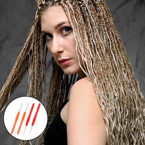 KALIONE 4 Packs Dreadlock Tools Crochet Hooks for Hair 0.5mm 0.75mm Dreadlock Crochet Needle Tools Crochet Hooks Needle for Dreads Braid Craft in Saudi Arabia