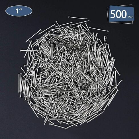 500pcs Hardware Nails, 1 Inch Nickel Plated Hanging Nails, Wall Nails for Picture Hanging, Wood Nails, Wire Nails, Small Nails (1 in) in Saudi Arabia