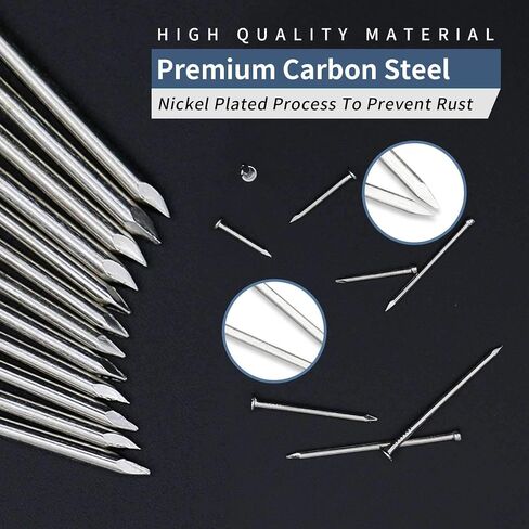 500pcs Hardware Nails, 1 Inch Nickel Plated Hanging Nails, Wall Nails for Picture Hanging, Wood Nails, Wire Nails, Small Nails (1 in) in Saudi Arabia