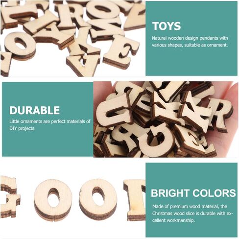 Tofficu 100 Pieces Wooden Letters, Mini Unfinished Wood Wood Alphabet Letters, Small Wooden Letters for Diy Craft, Educational Toy, Natural Wood Alphabe 0.59 inch for Scrapbooking, Home Decor in Kuwait