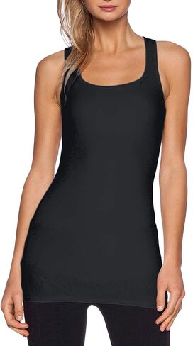 TAIPOVE Long Tank Tops for Women Cotton Layering Racerback Extra Long Camisole Activewear 3packs in Saudi Arabia