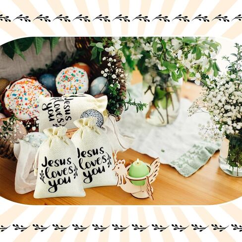 Supervitae 30 PCS Wildflower Burlap Gift With Compantring 4 × 6 بوصة الربيع الصيفية لحفل الأزهار لصالح التغليف حقائب المجوهرات الصغيرة للنساء عيد الأم الحزب الاستحمام in Kuwait