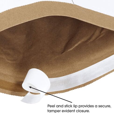 Aviditi Kraft Self-Seal Padded Mailers, #6, 12 1/2" x 19", Kraft Brown, Peel and Seal Closure, Fiber Cushioned Envelopes for Protecting Items During Shipping and Mailing, Case of 25 in Saudi Arabia