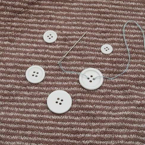 Lilaly 160 pcs White Buttons for Crafts Buttons, Button DIY Buttons, Mixed Sewing Buttons, 5 Sizes of White Round Mixed Buttons Suitable for for Crafts, Coats, Shirts, Pants, Shorts and More (White) in Saudi Arabia