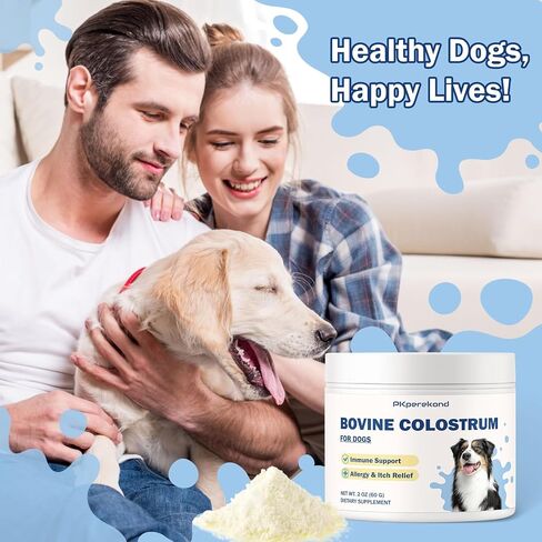 Bovine Colostrum for Dogs, 50% IgG, Immune Support for Dog Allergy and Itch Relief, 2 Oz Organics Pure Grass-Fed Colostrum Power for Dogs, Promote Skin and Gut Health, Licking Paws Relief in Saudi Arabia