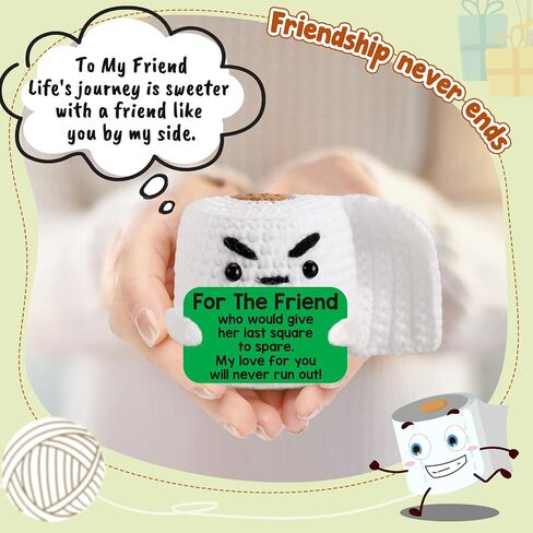 Gag Birthday Friendship Gifts for Women Best Friend Easter Basket Stuffers, Funny Small Handmade Knitted Crochet Unique Birthday Gifts Ideas for Her Him, Bestie BFF Female Friend Christmas Cute Stuff in Saudi Arabia