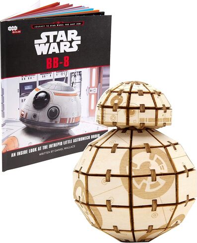 Star Wars BB -8 3D Wood Puzzle & Model Figure Kit (85 pcs) - قم ببناء ورسم لعبة ثنائي الأبعاد نسخة طبق الأصل من فيلم Droid ، لا غراء مطلوب - هدية سلة عيد الفصح للأطفال ، المراهقين ، البالغين 12+ in Kuwait