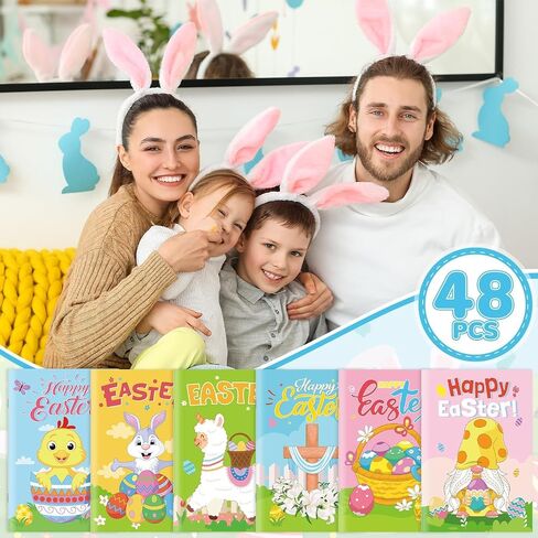 48PCS Easter Activity Books for Kids Easter Party Coloring Books Happy Easter Fun and Games Activity Books Challenging Activities Mazes Find Difference for Party Classroom Gifts Bag Stuffers in Saudi Arabia