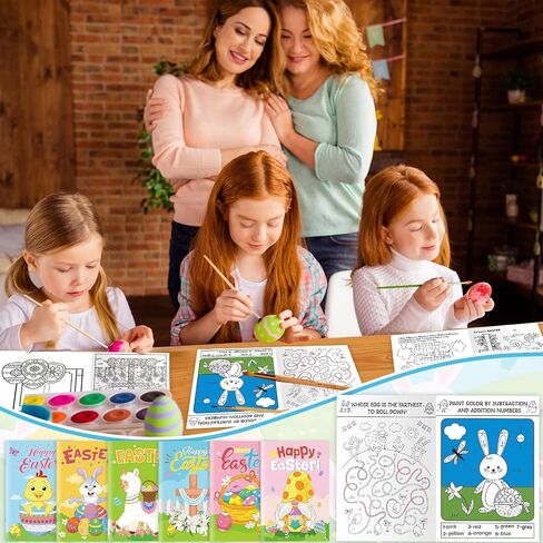 48PCS Easter Activity Books for Kids Easter Party Coloring Books Happy Easter Fun and Games Activity Books Challenging Activities Mazes Find Difference for Party Classroom Gifts Bag Stuffers in Saudi Arabia