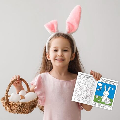 48PCS Easter Activity Books for Kids Easter Party Coloring Books Happy Easter Fun and Games Activity Books Challenging Activities Mazes Find Difference for Party Classroom Gifts Bag Stuffers in Saudi Arabia