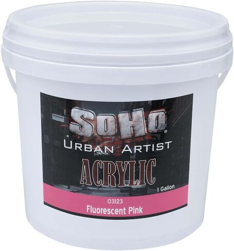 SoHo Urban Artist Heavy Body Acrylic Paint - 1 Gallon - Fluorescent Pink - Thick, Rich Color, Excellent Coverage, Professional Quality - Artists Acrylic Paint in Kuwait