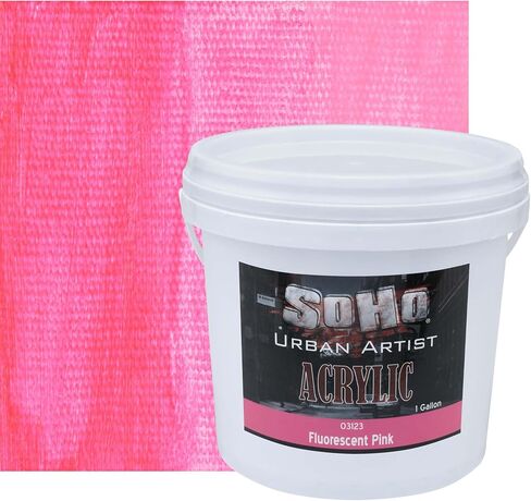SoHo Urban Artist Heavy Body Acrylic Paint - 1 Gallon - Fluorescent Pink - Thick, Rich Color, Excellent Coverage, Professional Quality - Artists Acrylic Paint in Kuwait