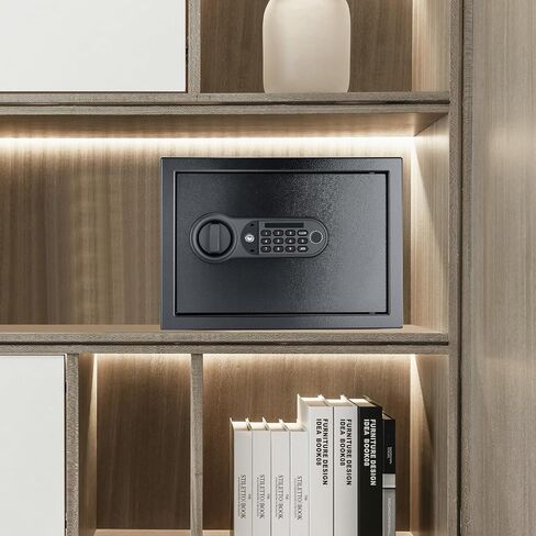 Safe Box Fingerprint Lock with Keypad and Key, Mute Mode, Personal Electronic Safe Box for Home Normal Use (0.5 Cubic Feet) in Saudi Arabia