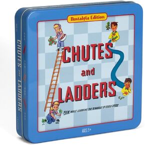 WS Game Company Chutes and Ladders Nostalgia Edition Board Game in Collectible Tin