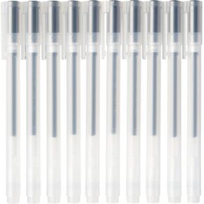 Muji 44564738 قلم حبر حبر الهلام ، نوع الغطاء ، مجموعة من 10 ، 0.01 بوصة (0.38 مم) ، أسود