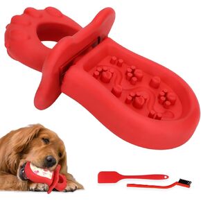 Dog Chew Toys Cream Freezable Dog Treat Station, Frozen Treat Fillable Interactive Dog Toy to Keep Dogs Busy, Pacifier Dog Toy for Teething, Dog Puzzle Toys for Small/Medium/Large Dogs Outdoor