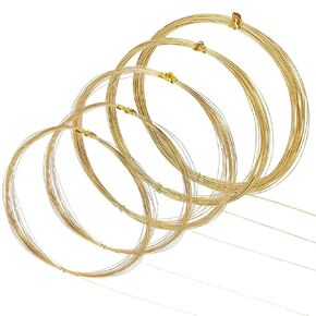BENECREAT 164 Feet 5 Rolls Bare Solid Brass Wire, 24 26 28 32 Gauge Brass Wire Pure Brass Wire for Jewelry Making Craft Gem Wrapping