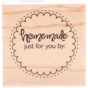 Show-Offs Homemade Just for You Wood and Rubber Stamp - 1.5 x 1.5 Inches, Brown