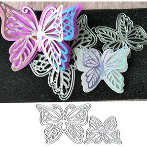 2Pcs/Set Double Butterfly Metal Die Cuts, 2Pcs/Set Double Butterfly Metal Cutting Dies Cut Stencils for DIY Scrapbooking Cards Decorative Embossing Paper Dies for Scrapbooking Card Making