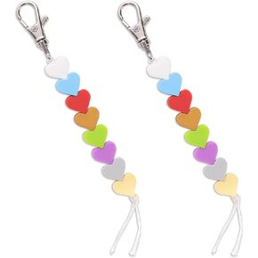 2pcs Order of Blood Draw Beads, Silicone Heart Beads Order of Draw Phlebotomy Beads Lanyard Badge Reel Accessories Phlebotomy Essentials for Nurse Clinicians RN Student School Supplies Gift