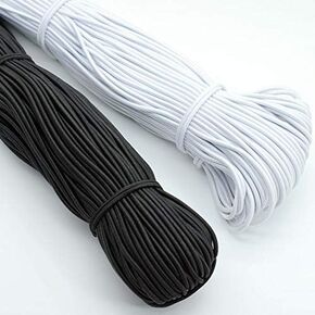 Noshad® Multi Usage Round Elastic Cord, Beading Thread, Thin Elastic Cord for Arts & Crafts, Jewelry Making and More (White, 2mm)
