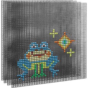 Marsui 4 Pcs Fuse Bead Boards Canvas Compatible with Perler Snappix Beads 12" x 12" Fuse Pegboards Black Soft Square for DIY Crafts