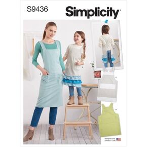 Simplicity Adults and Childrens Aprons-XS - L/XS - XL
