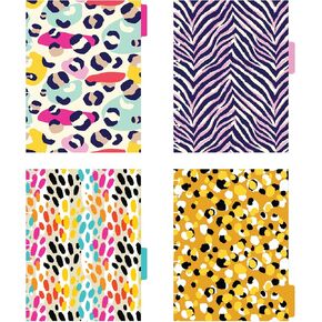 Avery Planner Dividers for Happy Planner 9-DISC Classic Size ، مجموعة 4-TAB ، تصميم مطبوعات الحيوانات Flirty ، مجموعة واحدة (25481)
