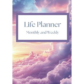 شهريًا وأسبوعيًا 7 "X10" Life Planner للإنتاجية وإدارة الوقت: Sunset Cloud Design