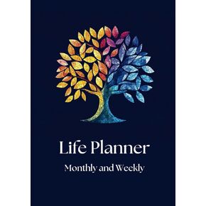 Undated Monthly and Weekly 7"x10" Life Planner for Productivity and Time Management: Rainbow Tree Design