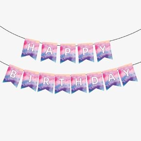 Tie Dye Birthday Party Supplies Happy Birthday Pennant Banner, Art Theme Party Decorations Hippie Carnival Baby Shower Birthday Party Decorations
