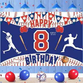 Baseball 9th Birthday Party Decorations - Large Sport Themed Banner for Boys & Teens