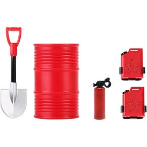 Simulation Oil Drum, Shovel,Fuel Tank,Fire Extinguisher Scale Accessories for 1/18 TRX4M 1/24 SCX24 RC Crawler Car