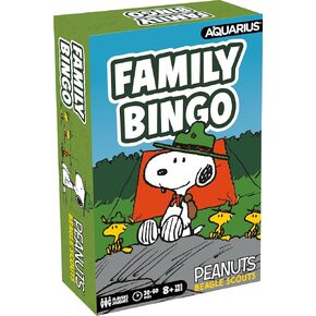 AQUARIUS Peanuts Snoopy Beagle Scouts Family Bingo - Fun Family Party Game for Kids, Teens & Adults - Entertaining Game Night Gift - Officially Licensed Peanuts Merchandise
