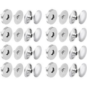 uxcell 20 Sets Magnetic Snaps Button, 18x4mm/0.71"x0.16" Metal Round Magnetic Clasps Button Fabric Base Components and Cap Kit for Clothes Bag Leather DIY Purse Wallet, Gold