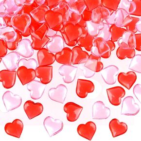 200 Pcs Red and Pink Valentines Vase Filler Acrylic Heart Ornaments for Valentine's Day Red Pink Heart Shaped Gems for Valentine's Day Vase Filler Table Scatter Wedding Anniversary Home Party Decor