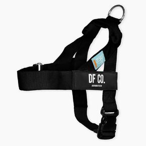 DF Co. Dog Harness | Chafe Resistant Webbing, Adjustable Neck & Chest, and Heavy Duty D-Ring | Sturdy, Comfortable, Easy to Use | Sky Blue, Size L