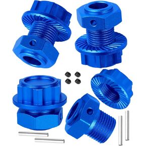 RC 17mm Aluminum Wheel Hex Extended Wheel Hub Drive with Anti-dust Cap Nuts Upgrades Part for1/10 Kraton 4S V2 BLX,Outcast 4S V2 BLX,1/8 Mojave 4X4 4S BLX RC Car,Black