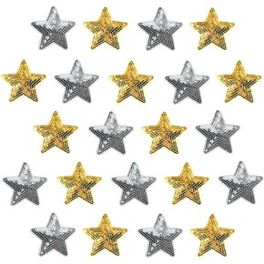 Benkyo 22Pcs Sequin Star Patches Blue Iron On Star Iron On Patches Embroidery Fabric Iron On Star Patches for Clothes Caps Hats Jeans Crafts （Blue）