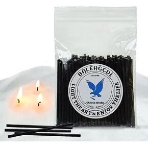 Bulk Black Candle Wicks,100 Piece Premium Candle Wicks for Candle Making DIY, 6 Inch Pre-Waxed Cotton Wick with Tabs